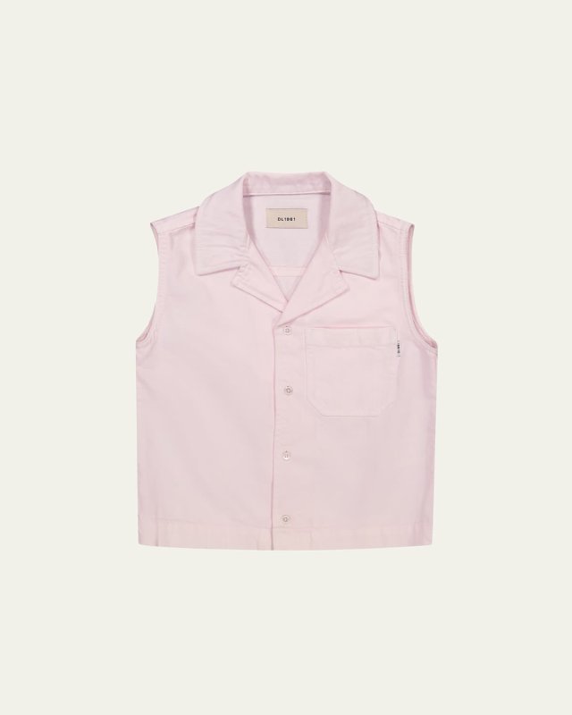 Girl's Simona Denim Top, Size S-